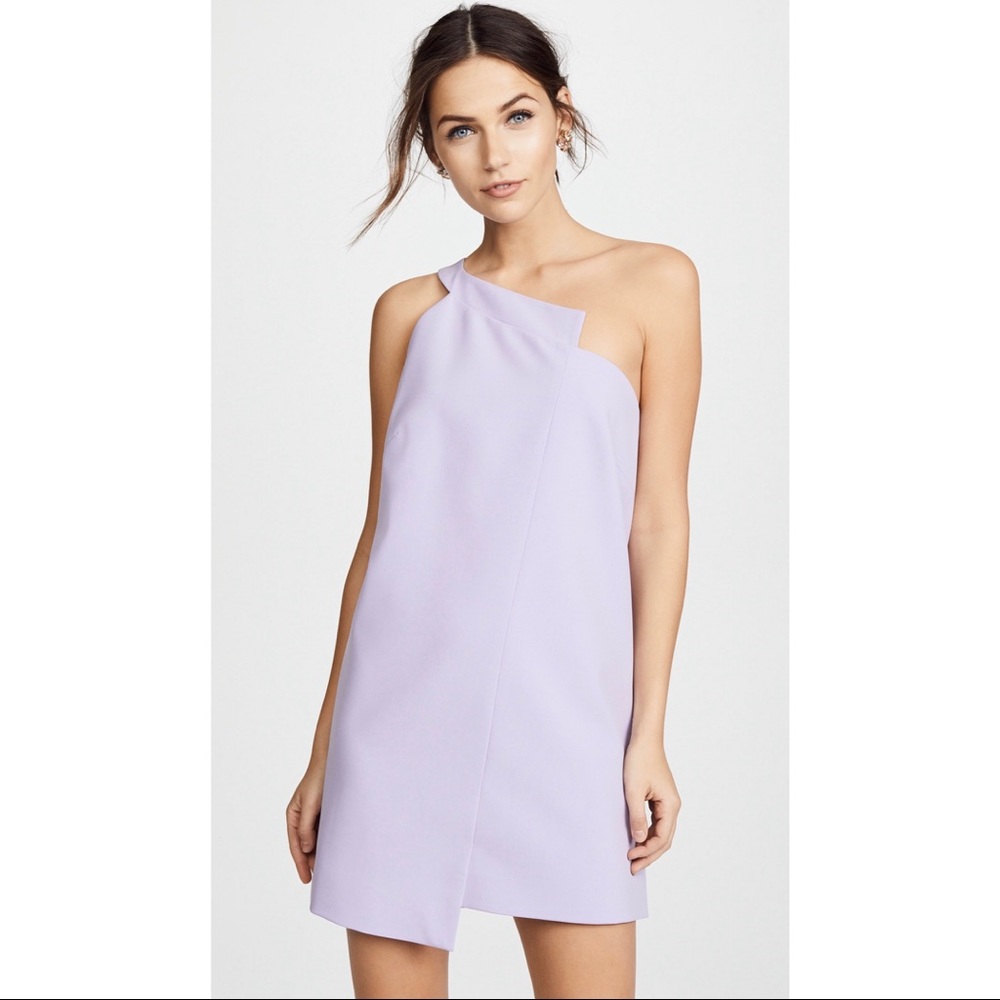 Michelle Mason One Shoulder Shift Dress